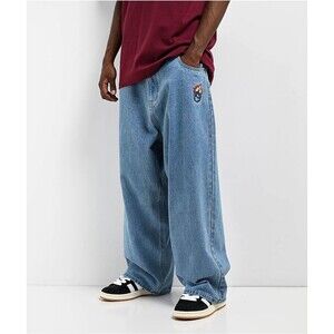 Adam Bomb Prime‎ Blue Baggy Jeans Wide Leg Denim Skater Y2K VTG - NEW